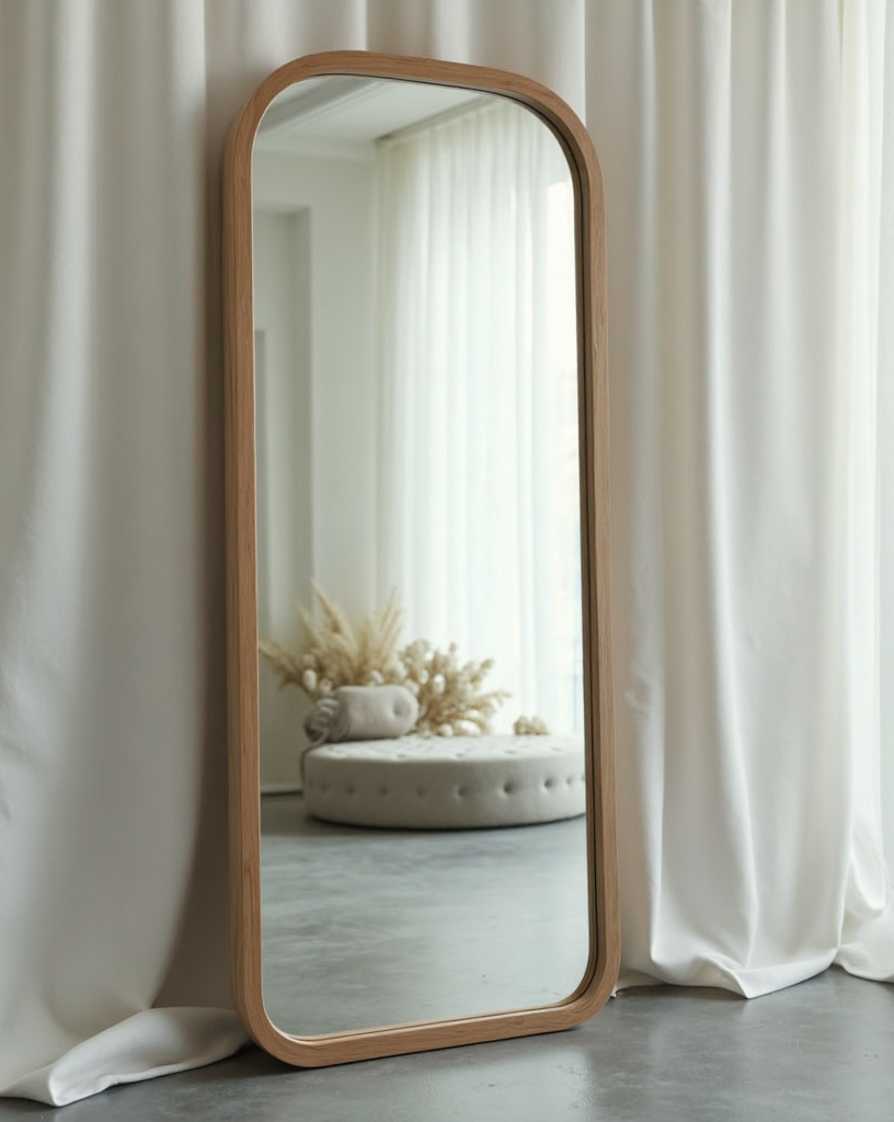 آینه قدی من وتو مدل R109 | قاب چوب روس مناسب اتاق خواب و سالن
