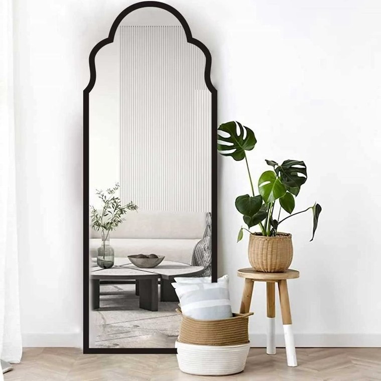 آینه قدی دکوراتیو با روکش چوبm102